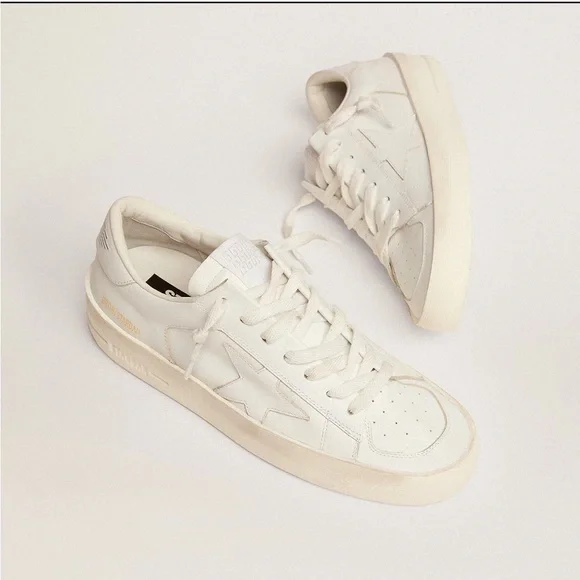 Golden Goose White Leather Low-Top Sneakers - Picture 2 of 16